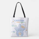 Tote Bag Bébé Bébé Garçon Bébé Stats de naissance Fourre-to (Dos)