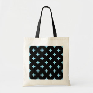 Tote Bag Bébé bleu polka croise sur noir