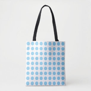 Tote Bag Bébé Bleu sur Blanc Grand Horiz. Motif pois