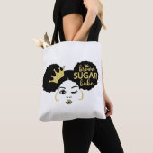 Tote Bag Bébé Brown de sucre en noir et or (De près)