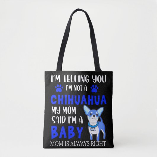 TOTE BAG "BÉBÉ CHIHUAHUA" MME FOURRE-TOUT. (Devant)