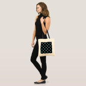 Tote Bag Bébé croix bleu coutures sur noir (Devant (modèle))