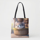 Tote Bag Bébé de loutre mignonne dans un panier - personnal (Devant)
