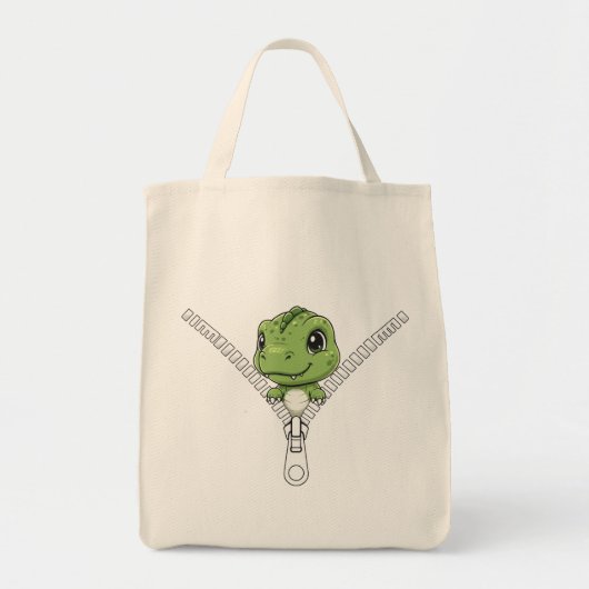 Tote Bag Bébé dinosaure mignon Peek (Devant)