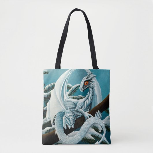 Tote Bag Bébé Dragon d'hiver blanc (Devant)