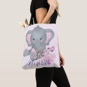 Tote Bag Bébé éléphant aquarelle mignon (De près)