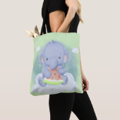 Tote Bag Bébé éléphant mangeant de la pastèque (De près)