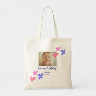 Tote Bag Bébé enfants 1er anniversaire ajouter le nom date 