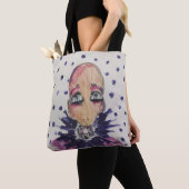 Tote Bag Bébé glamour en violet (De près)