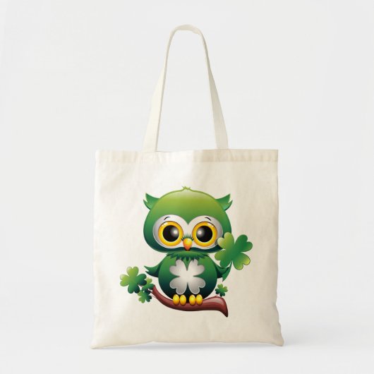 Tote Bag Bébé Hibou Dessin Animé St Patrick Mignon (Devant)