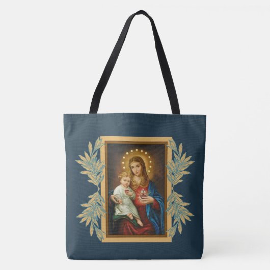 Tote Bag Bébé impeccable et douleureux Jésus de Mary de (Devant)