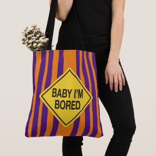 Tote Bag Bébé Je suis Bored Orange Purple Stripes