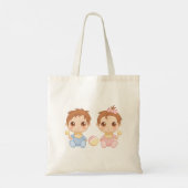 Tote Bag Bébé jumeaux garçon et fille (Dos)