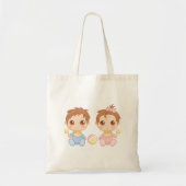 Tote Bag Bébé jumeaux garçon et fille (Devant)