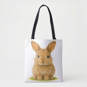 Tote Bag Bébé lapin dans l'herbe