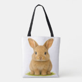 Tote Bag Bébé lapin dans l'herbe (Dos)