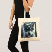 Tote Bag Bébé loup adorable au clair de lune (Devant (produit))