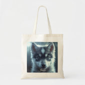 Tote Bag Bébé loup adorable au clair de lune (Devant)