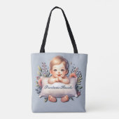 Tote Bag Bébé Mains Précieuses Boy Satin Ribbon (Dos)