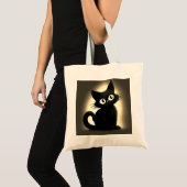 Tote Bag Bébé mignon Chat noir Halloween (Devant (produit))