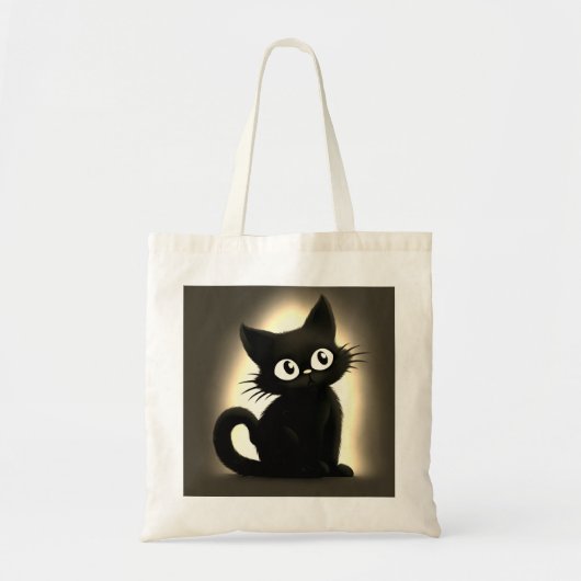 Tote Bag Bébé mignon Chat noir Halloween (Devant)