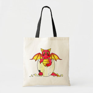 Tote Bag Bébé mignon de dragon en oeuf criqué - rouge/ja