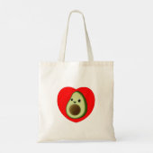 Tote Bag Bébé mignon Dessin Avocado Dans Le Coeur Rouge (Dos)