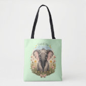 Tote Bag Bébé mignon Eléphant Calf Fleur sauvage Wanderlust (Devant)