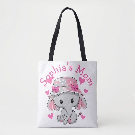 Tote Bag Bébé mignon Eléphant fille (Devant)