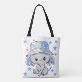 Tote Bag Bébé mignon éléphant garçon (Dos)