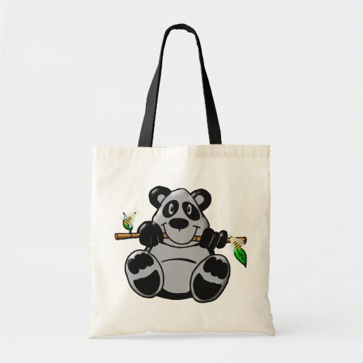 Tote Bag Bébé mignon Panda mangeant du bambou (Devant)