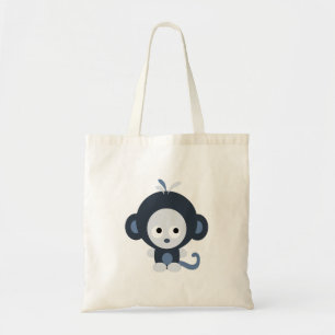 Tote Bag Bébé mignon Singe bleu
