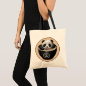 Tote Bag Bébé Mignonne Panda Ours Baigner Dans Un Bowl De R (Devant (produit))