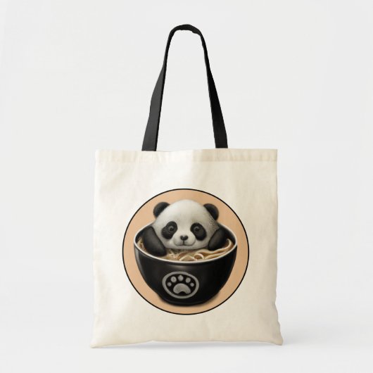 Tote Bag Bébé Mignonne Panda Ours Baigner Dans Un Bowl De R (Devant)