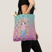 Tote Bag Bébé Mignonne Queue de Sirène Dégradé Écailles de (De près)