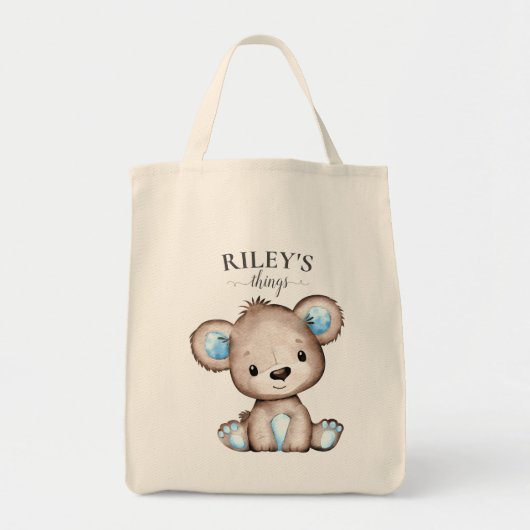 Tote Bag Bébé Monogrammé de l'ours Brown mignon (Devant)