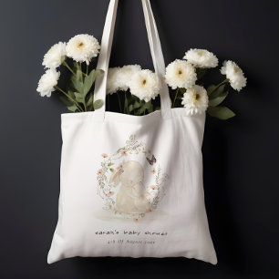 Tote Bag Bébé mou Mum Lapin Floral Baby shower de couronne