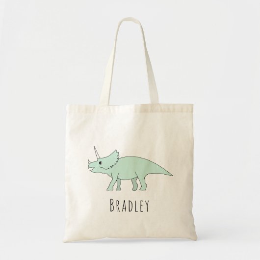 Tote Bag Bébé mou Triceraptops Dinosaure Nom de la couche (Devant)