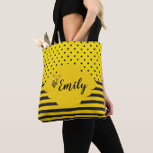 Tote Bag Bébé Noir Bumble Bébé Bébé Pointe Polka (De près)