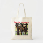 Tote Bag Bébé Orangutan Borneo Faune (Devant)