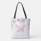 Tote Bag Bébé papillon et fleurs pastel (Dos)