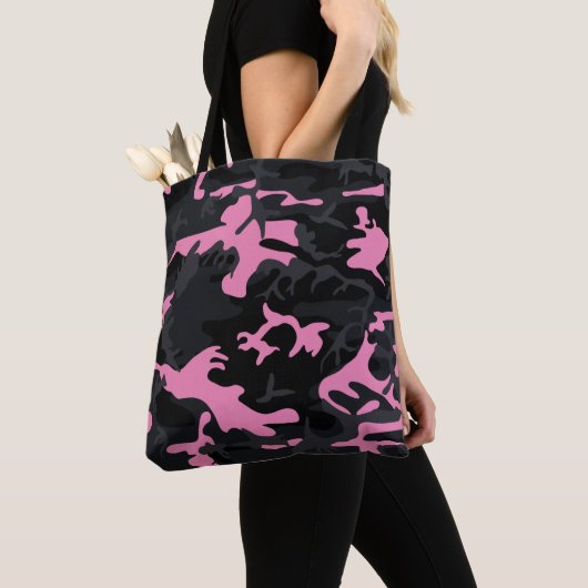 Tote Bag Bébé rose Points forts Camo (De près)