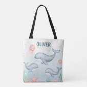 Tote Bag Bébés baleines et méduses mignons  (Dos)
