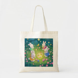 Tote Bag Bébés de Pâques cachant des oeufs dans un jardin