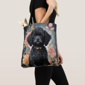 Tote Bag Bébés mignons animaux | Joli chiot de caniche noir (De près)