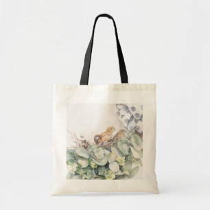 Tote Bag Bébés oiseaux dans une couronne de porte