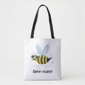 Tote Bag Bee caractère avec mustache lunettes de soleil Bee (Devant)
