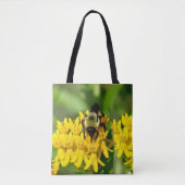 Tote Bag Bee Feasting on Butterfly Weed Wildflowers (Devant)