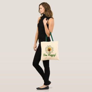 Tote Bag Bee Happy - Eco-Friendly avec design motivationnel
