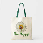 Tote Bag Bee Happy - Eco-Friendly avec design motivationnel (Devant)
